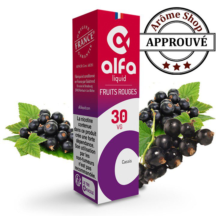 CASSIS 10 ML - ALFALIQUID - E-LIQUIDE 10ML FRUITS ROUGE FRUITÉ