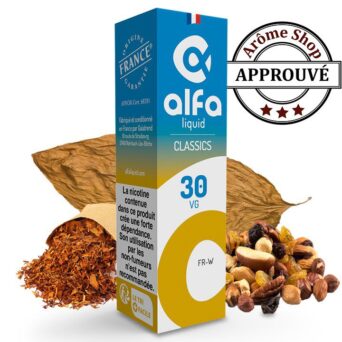 FR-W 10 ML - ALFALIQUID - E-LIQUIDE 10ML CLASSIC TABAC ET FRUIT a COQUES