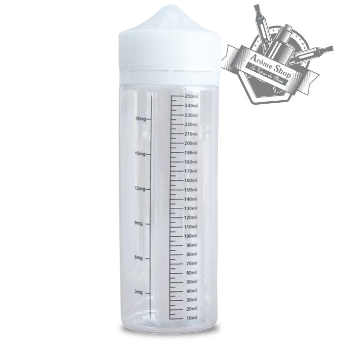 flacon gradué 250 ml avec dosage nicotine
