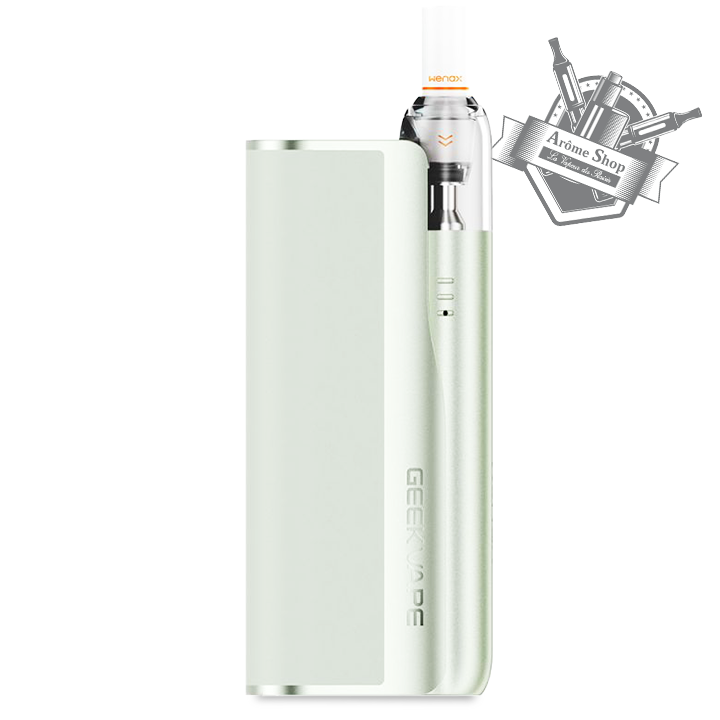 La WENAX M STARTER, est proposée par GEEKVAPE, le kit est composé d'un pod de 400 mAh et d'une Powerbank de 2 500 mAh pour une autonomie totale de  2 900 mAh. La contenance de ce pod pratique est ultra simple à utiliser, est de 2 ml, est propose une puissance de 16 W pour un tirage serré. 