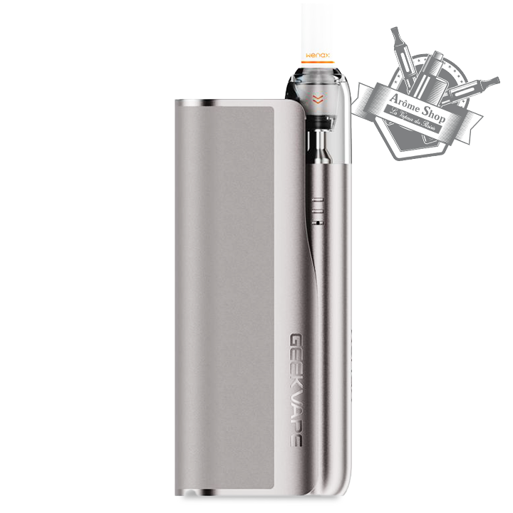 La WENAX M STARTER, est proposée par GEEKVAPE, le kit est composé d'un pod de 400 mAh et d'une Powerbank de 2 500 mAh pour une autonomie totale de  2 900 mAh. La contenance de ce pod pratique est ultra simple à utiliser, est de 2 ml, est propose une puissance de 16 W pour un tirage serré. 