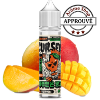 Saveurs dominantes : Mangue et ingrédient mystère. Déguster le CURSED MANGO chez KJUICE, pour une mangue juteuse associée une une saveurs mystère qui ne vous surprendra. 40/60 : PG / VG. Fabriqué en France par LIQUIDEO.