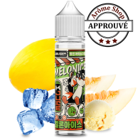 Saveurs dominantes : Melon, Crème glacée et glaçon.  C'est la pause fraîcheur chez KJUICE, avec le MELONICE, pour un melon juteux, avec une crème glacée rafraîchissante. 40/60 : PG/VG. Fabriqué en France par LIQUIDEO.