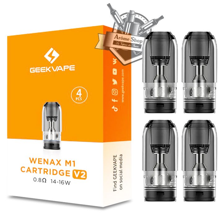 CARTOUCHES WENAX M1 V2 SANS DRIP-TIP (lot de 4) - GEEKVAPE
