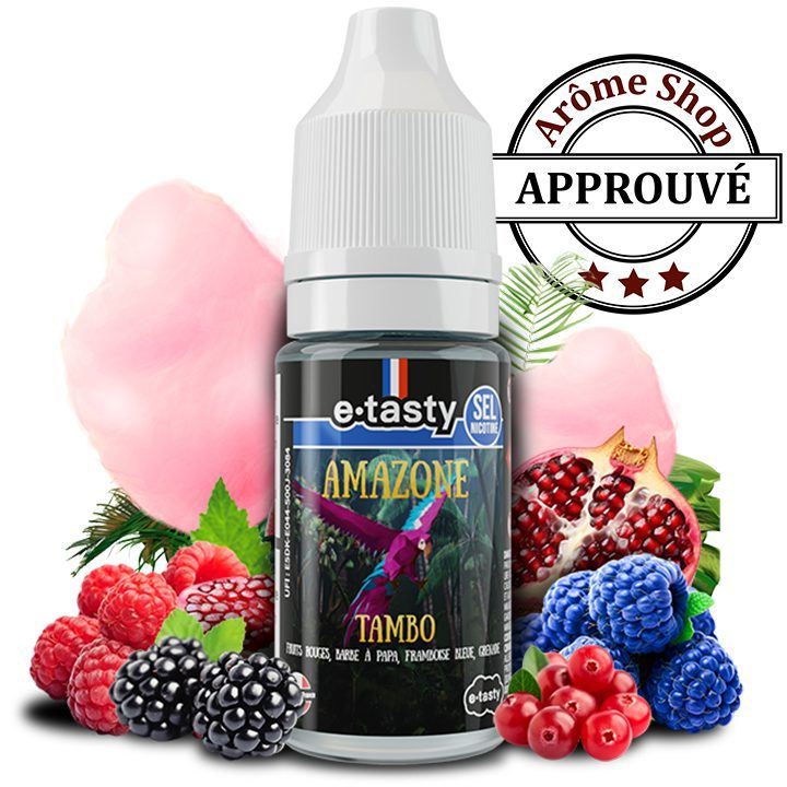TAMBO AMAZONE By E-TASTY SEL DE NICOTINE E-LIQUIDE fruits rouges frais 10ml