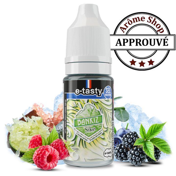 SIKO BANKIZ By E-TASTY SEL DE NICOTINE E.LQIUIDE fruit rouge et jaune 10 ml