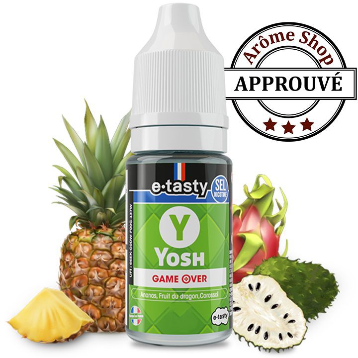 YOSH GAME OVER By E-TASTY SEL DE NICOTINE E.LIQUIDE FRUIT JAUNE FRAIS 💨