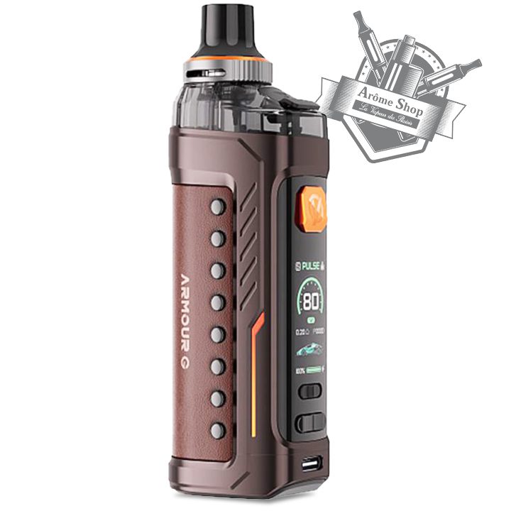 KIT ARMOUR G MTL VAPORESSO BROWN KIT POD VAPOTE CIGARETTE ÉLECTRINQUE SMART DÉBUTANT 80 W