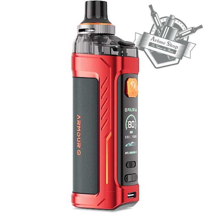 KIT ARMOUR G MTL VAPORESSO RED - ROUGE KIT POD VAPOTE CIGARETTE ÉLECTRINQUE SMART DÉBUTANT 80 W