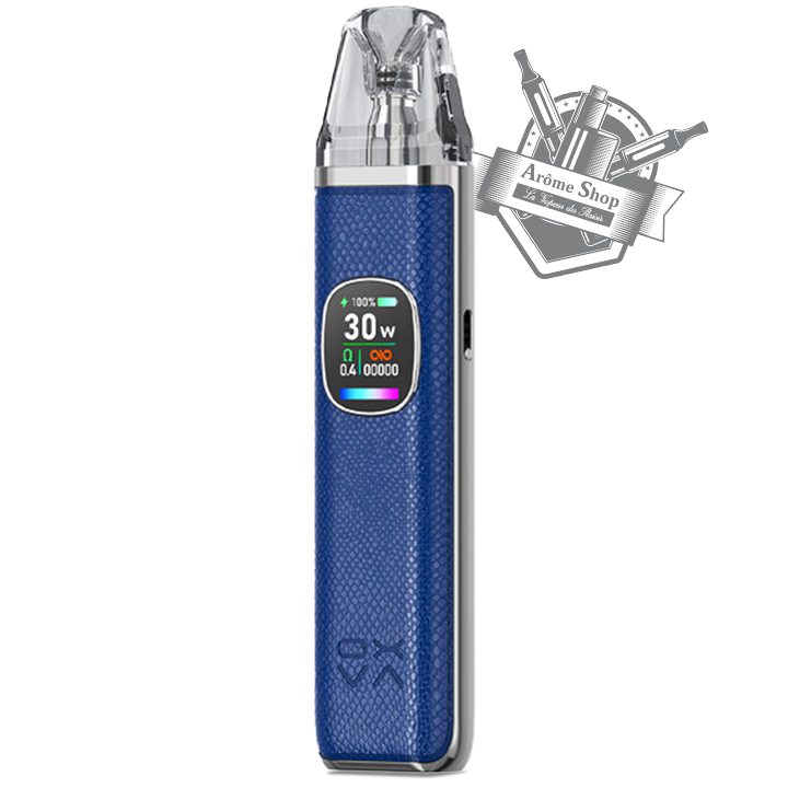XLIM 1300 mAh | ⚡ 5-30W réglable | 🛠️ Compatible GTX OXVA | 💨 Airflow réglable | 🏆 Réservoir 2ml anti-fuite | 📺 Écran TFT 0.96” | 🔄 Modes, Eco, Smart. blue python bleu