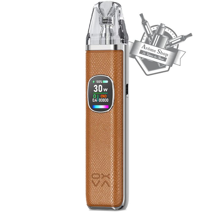 XLIM 1300 mAh | ⚡ 5-30W réglable | 🛠️ Compatible GTX OXVA | 💨 Airflow réglable | 🏆 Réservoir 2ml anti-fuite | 📺 Écran TFT 0.96” | 🔄 Modes, Eco, Smart. bronw python bronze