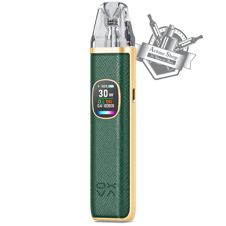 XLIM 1300 mAh | ⚡ 5-30W réglable | 🛠️ Compatible GTX OXVA | 💨 Airflow réglable | 🏆 Réservoir 2ml anti-fuite | 📺 Écran TFT 0.96” | 🔄 Modes, Eco, Smart. green vert phython
