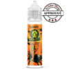 Vape juice bottle with orange label reading Space Cowboy and an approval stamp in the upper-right corner. SPACE COWBOY FRAMBOISE BLEUE SPACERZ by LIQUIDEO