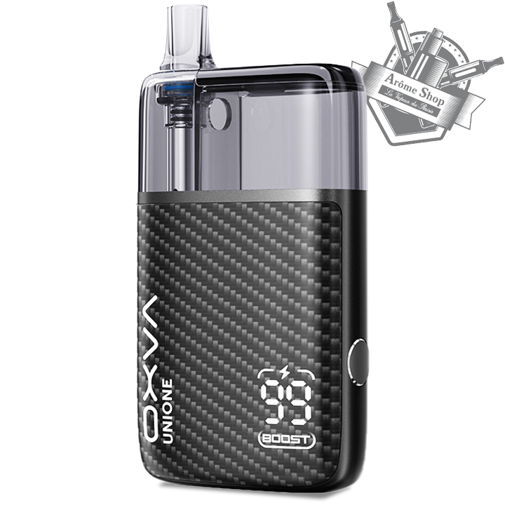 ✨ UNIONE OXVA - KIT POD : grande autonomie, cartouche 10 ml et vape MTL ! Découvrez un pod simple, pratique et économique au quotidien. 💨🔋 black noir carbon