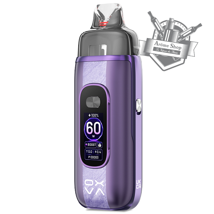 VPRIME 2 KIT POD OXVA CIGARETTE ÉLECTRONIQUE 💨 mirage purple violet face avant avec écran