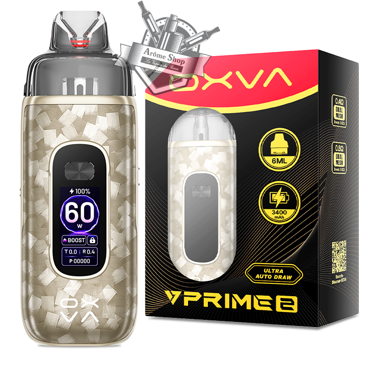 VPRIME 2 KIT POD OXVA CIGARETTE ÉLECTRONIQUE 💨 shard gold or face avant avec boite